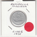 1956 - Lire 5 Delfino Raro Piu' che discreta conservazione Italia BB 